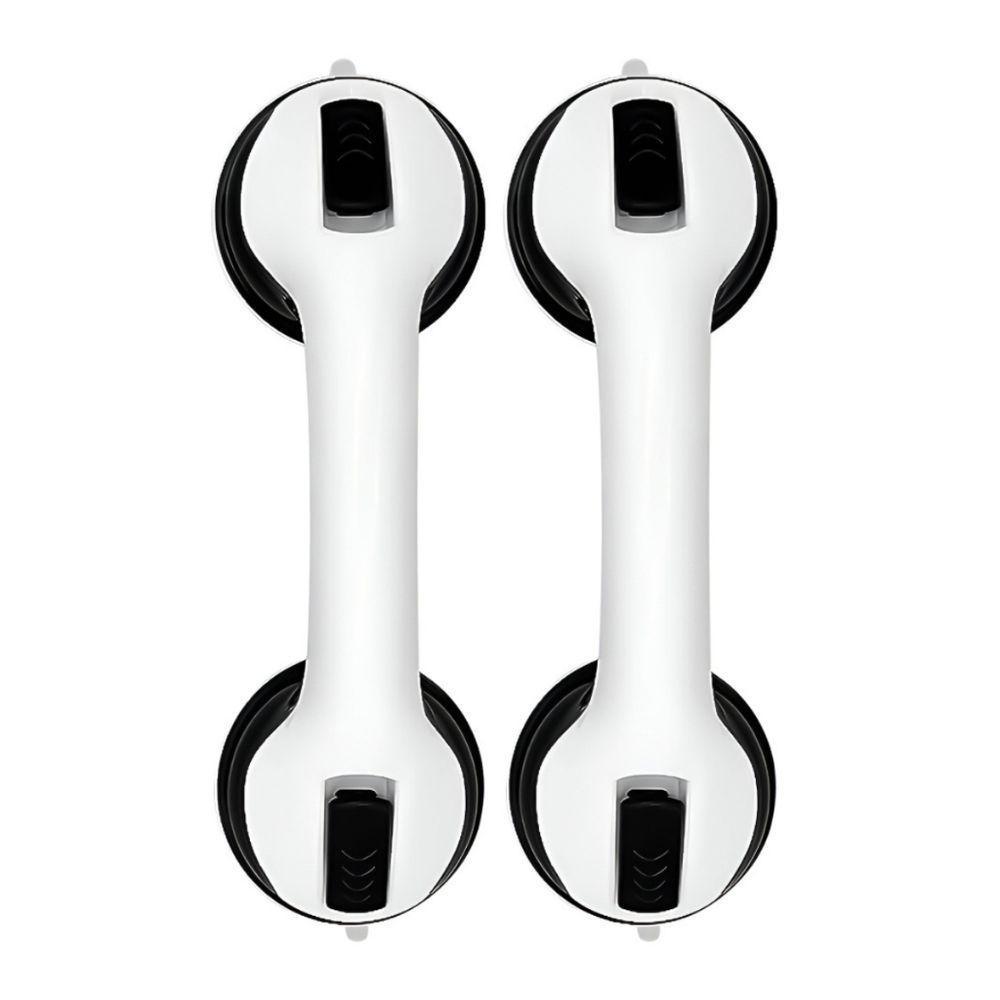 Kit 2 Barra De Apoio Com Ventosa Suporte Sanitário Portátil Idosos Deficientes 29x10cm Banheiro Preto - 1