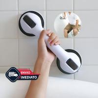 Kit 2 Barra De Apoio Com Ventosa Suporte Sanitário Portátil Idosos Deficientes 29x10cm Banheiro Preto - 8