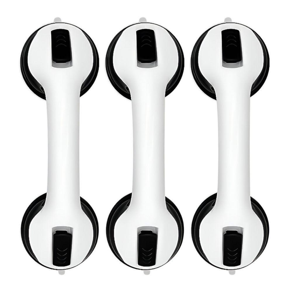 Kit 3 Barra De Apoio Com Ventosa Suporte Sanitário Portátil Idosos Deficientes 29x10cm Banheiro Preto - 1