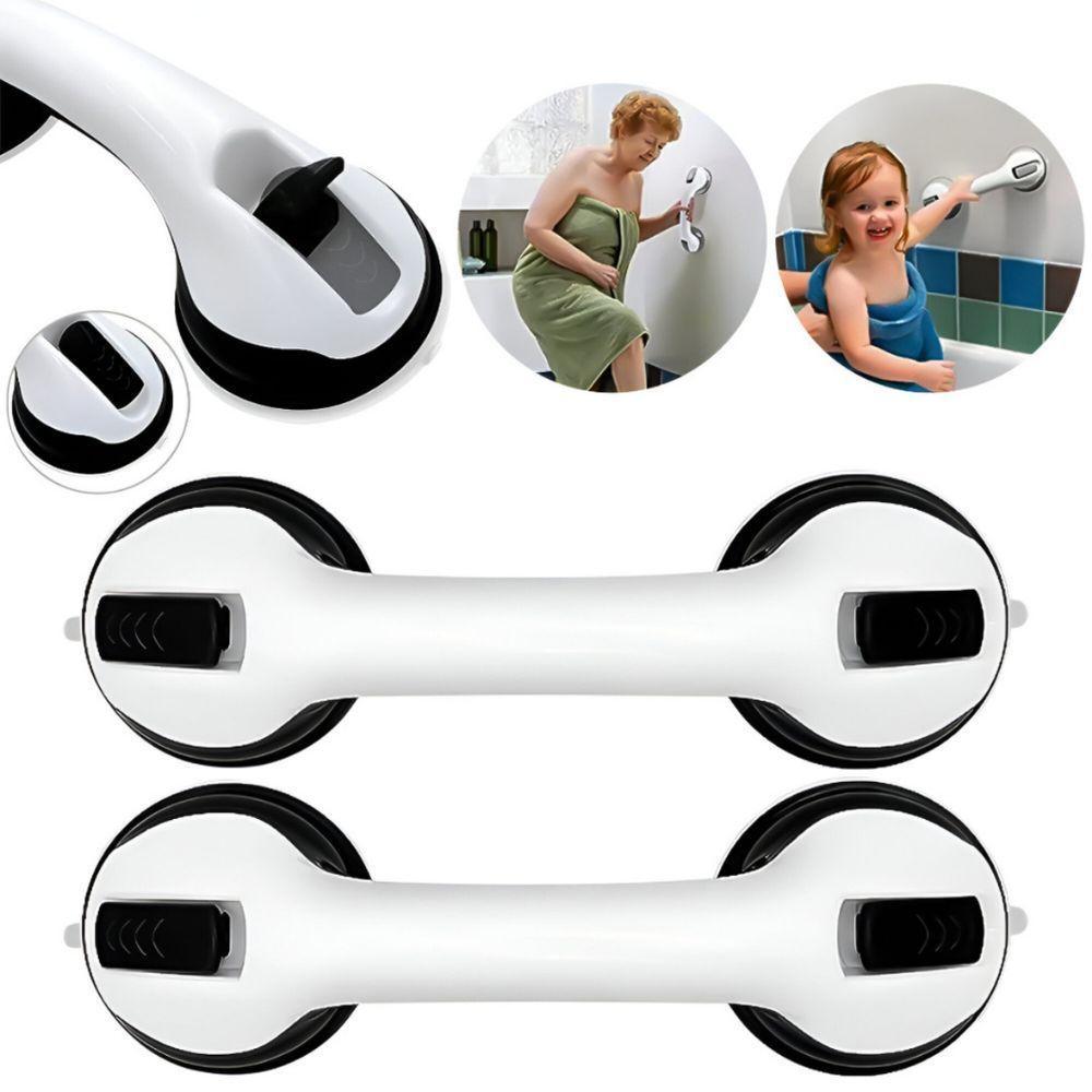 Kit 3 Barra De Apoio Com Ventosa Suporte Sanitário Portátil Idosos Deficientes 29x10cm Banheiro Preto - 7