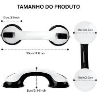 Kit 3 Barra De Apoio Com Ventosa Suporte Sanitário Portátil Idosos Deficientes 29x10cm Banheiro Preto - 6