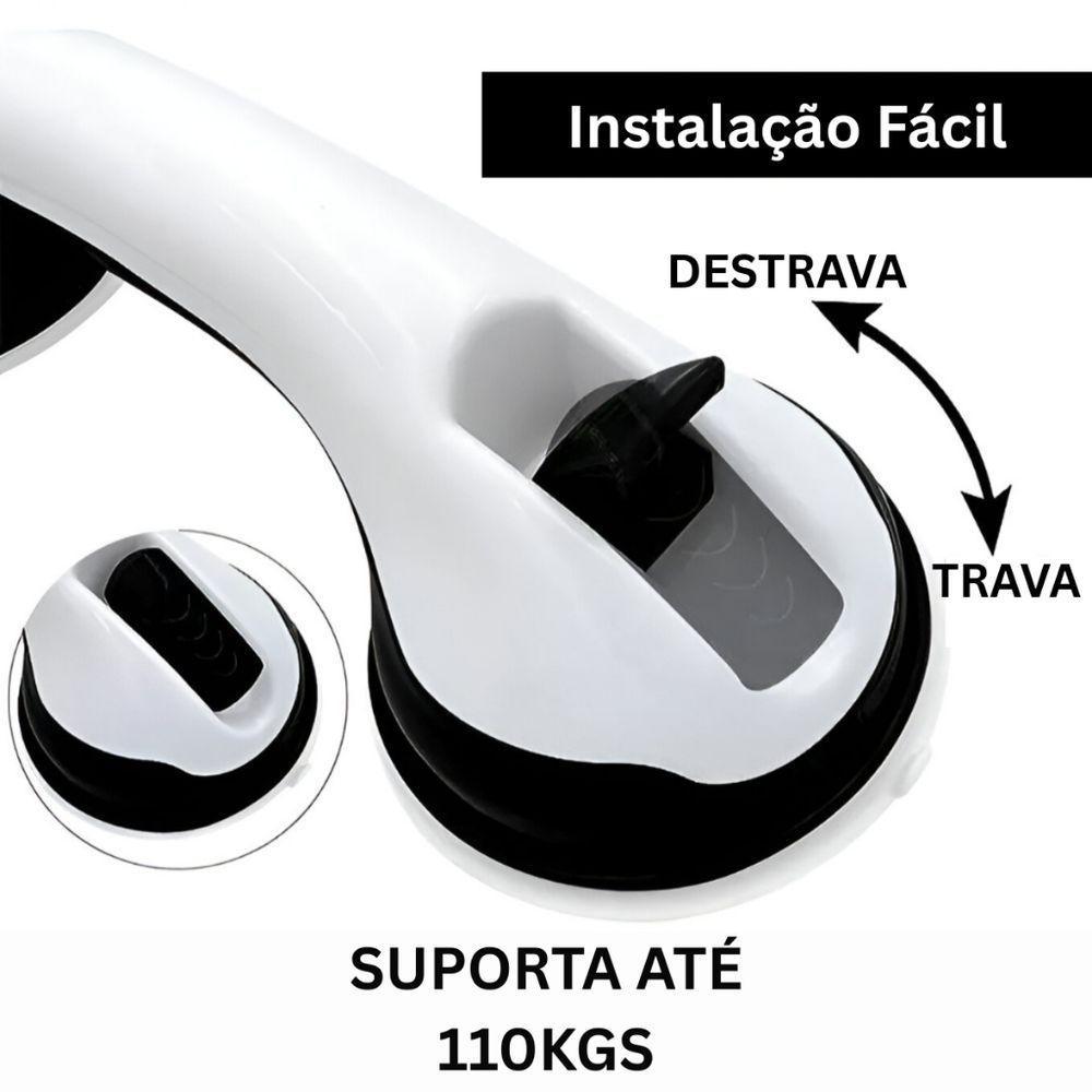 Kit 10 Barra De Apoio Com Ventosa Suporte Sanitário Portátil Idosos Deficientes 29x10cm Banheiro Atacado Revenda - 5