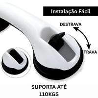 Kit 10 Barra De Apoio Com Ventosa Suporte Sanitário Portátil Idosos Deficientes 29x10cm Banheiro Atacado Revenda - 5