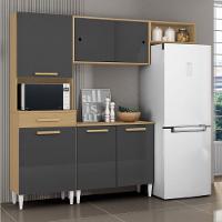 Armário De Cozinha Completa Com Balcão 6 Portas 1 Gaveta Atacama / Grafite Isabelle - 2