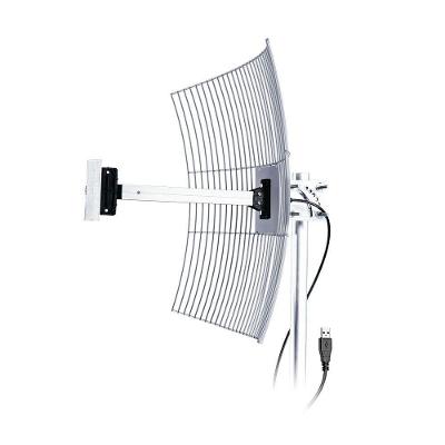 Antena Usb Parabola Grade Aquario Usb-2010 Com 2.4 Ghz Ganho De 20 Dbi Plug And Play Cabo De 10m