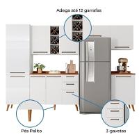 Armário De Cozinha Completa Com Adega 9 Portas 3 Gavetas Favorita Branco/nature Branco Nature - 7