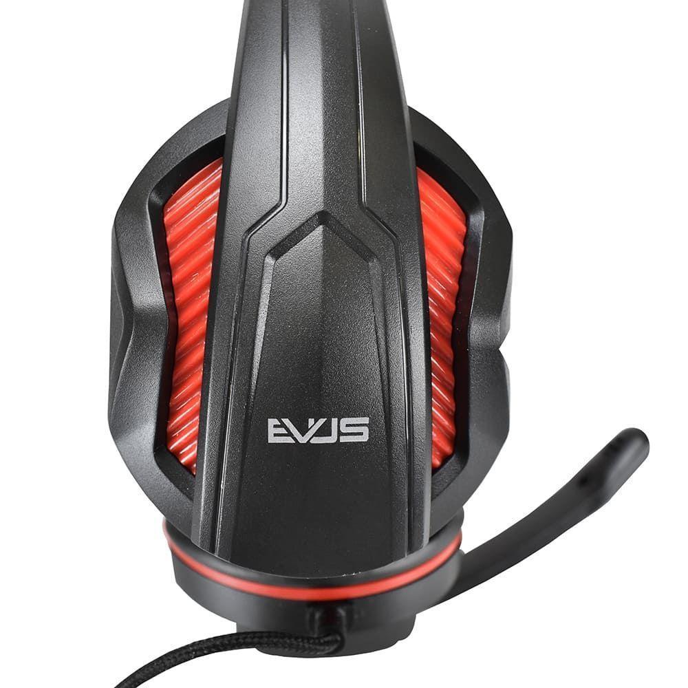Fone De Ouvido Evus Pc Gamer F-02 2 Conectores P2 Preto- Vermelho - 4
