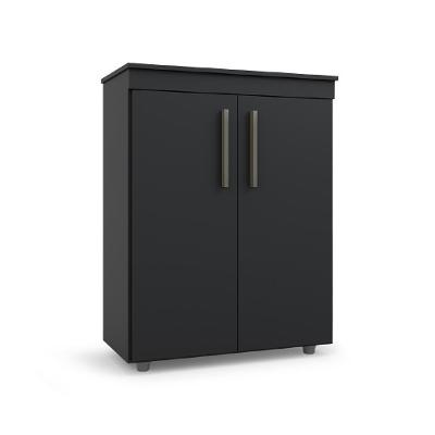 Armário Multiuso Organizador Office 2 Portas Preto Batrol Preto