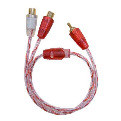 Cabo De Som Automotivo 1 Rca (m) X 2 Rca (f) 40 Cm Bronze Cristal Stetsom