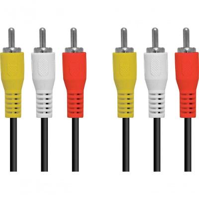 Cabo 3 Rca X 3 Rca Para Audio E Video 1.5 Metros - 3rca-15