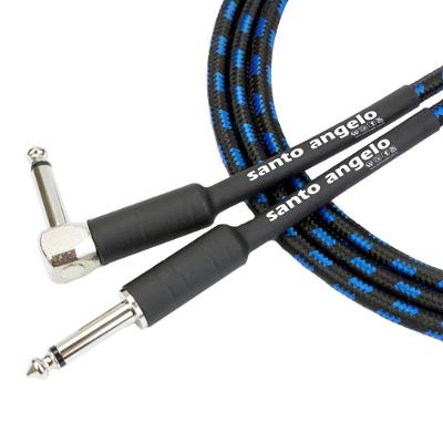 Cabo De Guitarra Santo Angelo Angl L Textil 15 Ft 4,57 Metros P10 - P10 90 Graus Preto-azul
