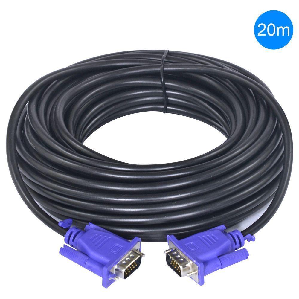 Cabo Vga D-sub 15 Pinos Para Monitor 20 Metros Vga-20 - 1