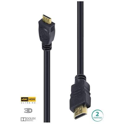 Cabo Hdmi 2.0 Para Mini Hdmi 4k Ultra Hd 3d Conexao Ethernet 2m - H20mm-2