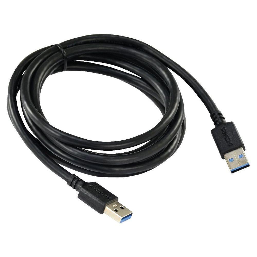 Cabo De Dados Usb A 3.0 Macho Para Usb A 3.0 Macho 28awg Puro Cobre 2 Metros - Puam3-2 - 2