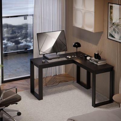 Mesa Escrivaninha Berlim De Canto Em L Para Quarto E Escritório Com Espaço Para Pc E Computador Preto