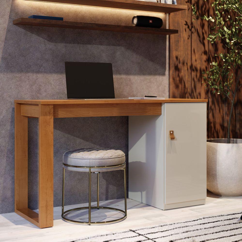 Escrivaninha Star Paris Para Escritório E Estudo Com Baú Multiuncional Off Nature - 1