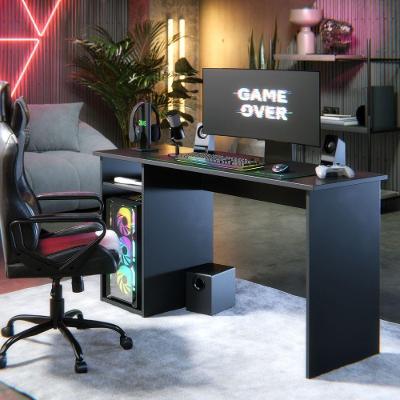 Mesa Gamer Para Quarto Hunder Com Nicho E Suporte Para Pc Preto
