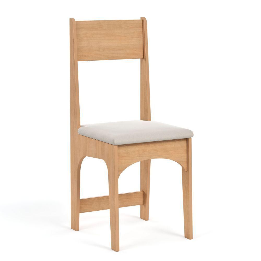 Conjunto Sala De Jantar Vivi Mesa Com 4 Cadeiras Estofadas Para Sala E Cozinha Mel Off - 6