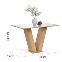 Conjunto Sala De Jantar Vivi Mesa Com 4 Cadeiras Estofadas Para Sala E Cozinha Mel Off - 7