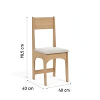 Conjunto Sala De Jantar Vivi Mesa Com 4 Cadeiras Estofadas Para Sala E Cozinha Mel Off - 8