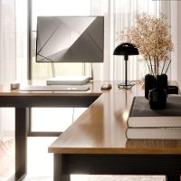 Mesa Escrivaninha Berlim De Canto Em L Para Quarto E Escritório Com Espaço Para Pc E Computador Canela - 3