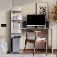 Escrivaninha Infinity Home Office Moderna Com Nichos E Gaveta Branca - 1