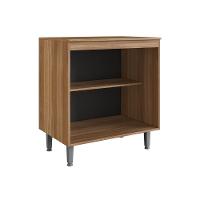 Armário De Cozinha Com Balcão E 2 Portas Para Cooktop 4 Bocas Carvalho Grafite - 3