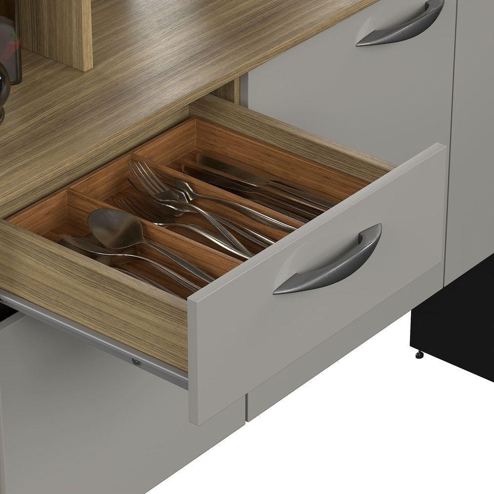 Armário De Cozinha Suspenso Com 5 Portas E 1 Gaveta Compacto Freijó Off - 4