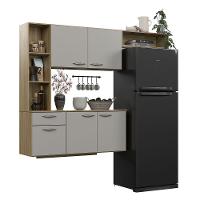 Armário De Cozinha Suspenso Com 5 Portas E 1 Gaveta Compacto Freijó Off - 5