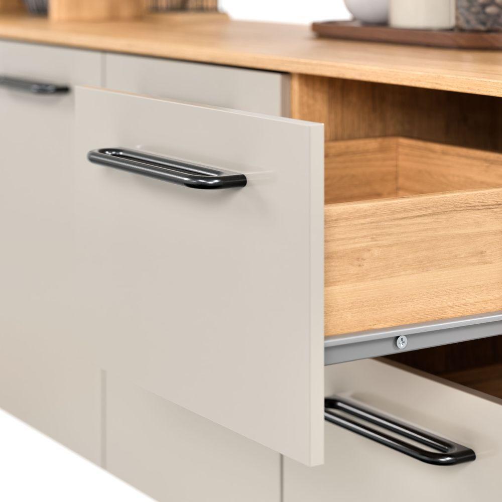 Armário De Cozinha Completo Suspenso Com 7 Portas E 2 Gavetas Cor Freijó Off - 3