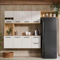 Armário De Cozinha Completo Suspenso Com 7 Portas E 2 Gavetas Cor Freijó Off - 2