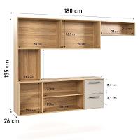 Armário De Cozinha Completo Suspenso Com 7 Portas E 2 Gavetas Cor Freijó Off - 6