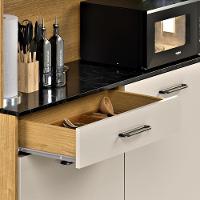 Armário De Cozinha Grazi Compacta Com 4 Portas E 1 Gaveta Ripado Off