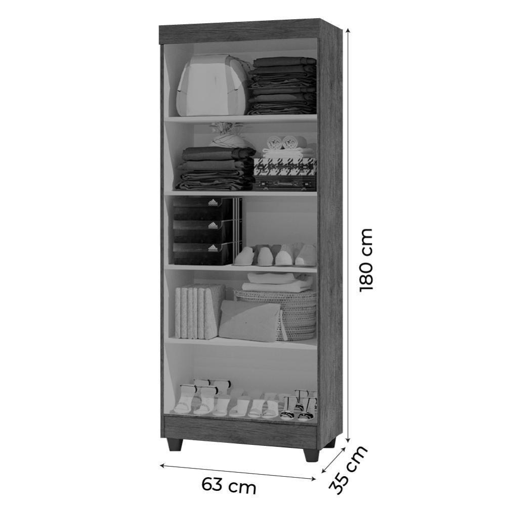 Armário Multiuso Lavanderia com Chave 2 Portas 1,80m Texas Preto J&A - 5