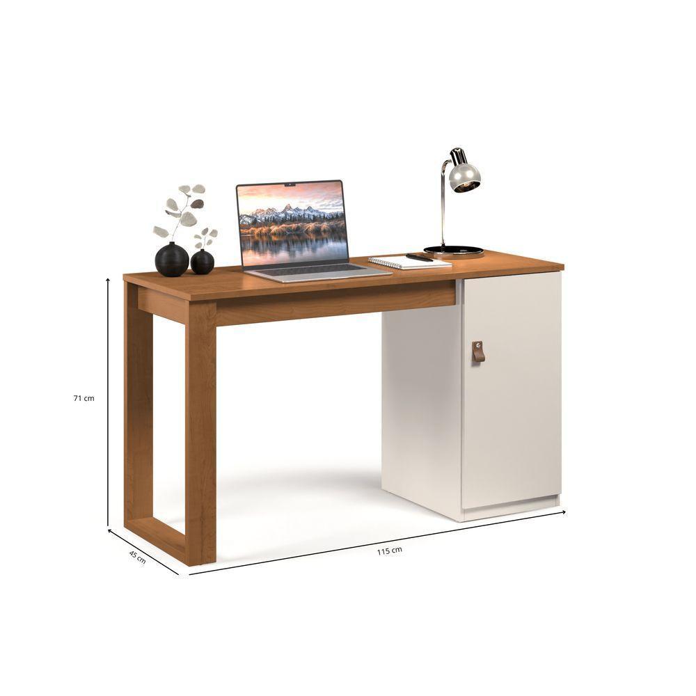 Escrivaninha Star Paris Para Escritório E Estudo Com Baú Multiuncional Nature Branco - 4