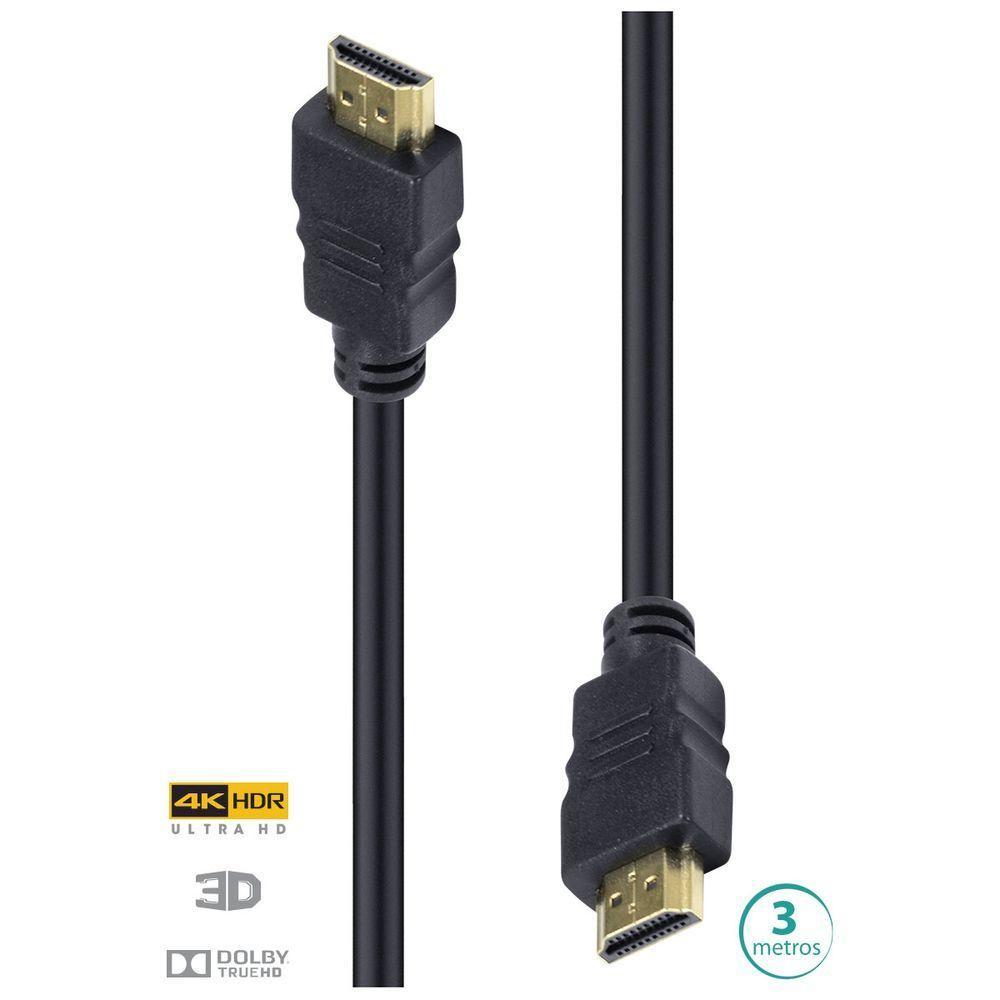 Cabo Hdmi 2.0 4k Ultra Hd 3d Conexao Ethernet 3 Metros - H20-3 - 1
