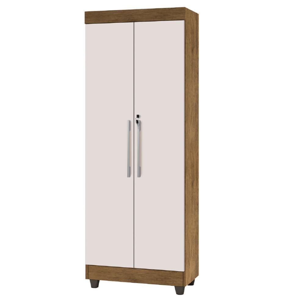 Armário Multiuso Lavanderia com Chave 2 Portas 1,80m Texas Jequitibá-Off White J&A - 2
