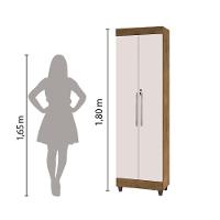 Armário Multiuso Lavanderia com Chave 2 Portas 1,80m Texas Jequitibá-Off White J&A