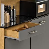 Armário De Cozinha Grazi Compacta Com 4 Portas E 1 Gaveta Ripado Grafite