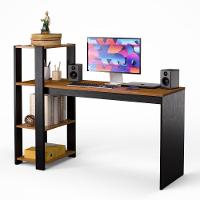 Mesa Escrivaninha Para Home Office Milão Com Prateleiras Para Trabalho E Estudo - 3