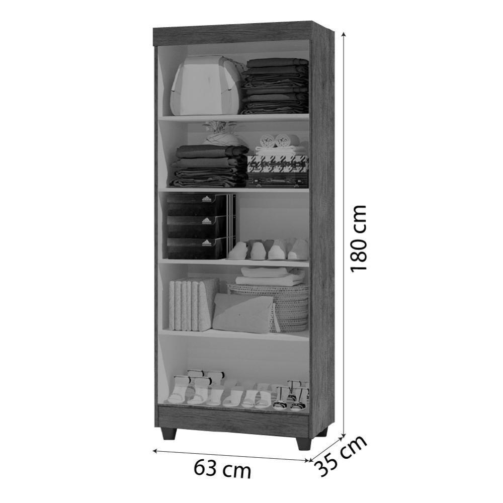 Armário Multiuso Lavanderia com Chave 2 Portas 1,80m Texas Branco J&A - 5