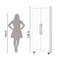 Armário Multiuso Lavanderia com Chave 2 Portas 1,80m Texas Branco J&A