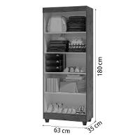 Armário Multiuso Lavanderia com Chave 2 Portas 1,80m Texas Branco J&A - 5