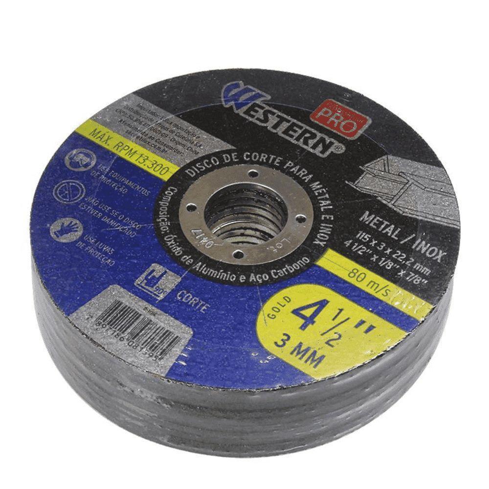 Disco De Corte Western Para Metal E Inox Gold 115 X 3 X 22,2 Mm - 2