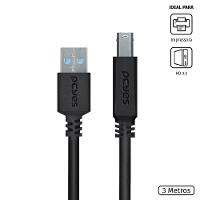 Cabo Para Impressora E Hd Externo Usb A 3.0 Macho Para Usb B 3.0 Macho 28awg Puro Cobre 3 Metros - Puabm3-3 - 1