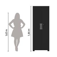 Armário Multiuso com Chave 2 Portas Chicago Notável Preto - 3