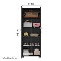 Armário Multiuso com Chave 2 Portas Chicago Notável Preto - 5