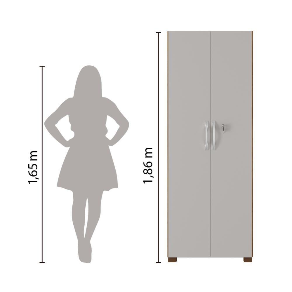 Armário Multiuso Com Chave 2 Portas Chicago Notável Freijó / Off White Freijo Off White - 2