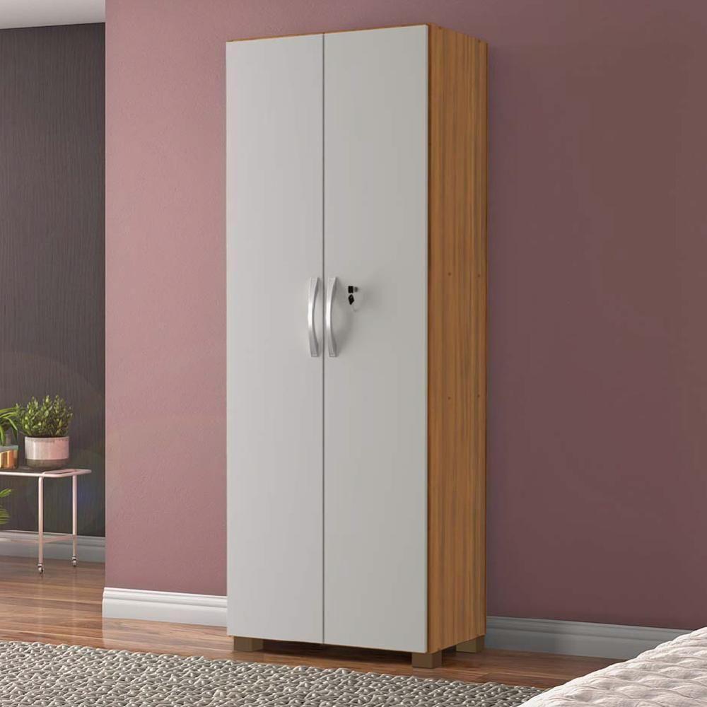 Armário Multiuso Com Chave 2 Portas Chicago Notável Freijó / Off White Freijo Off White - 5