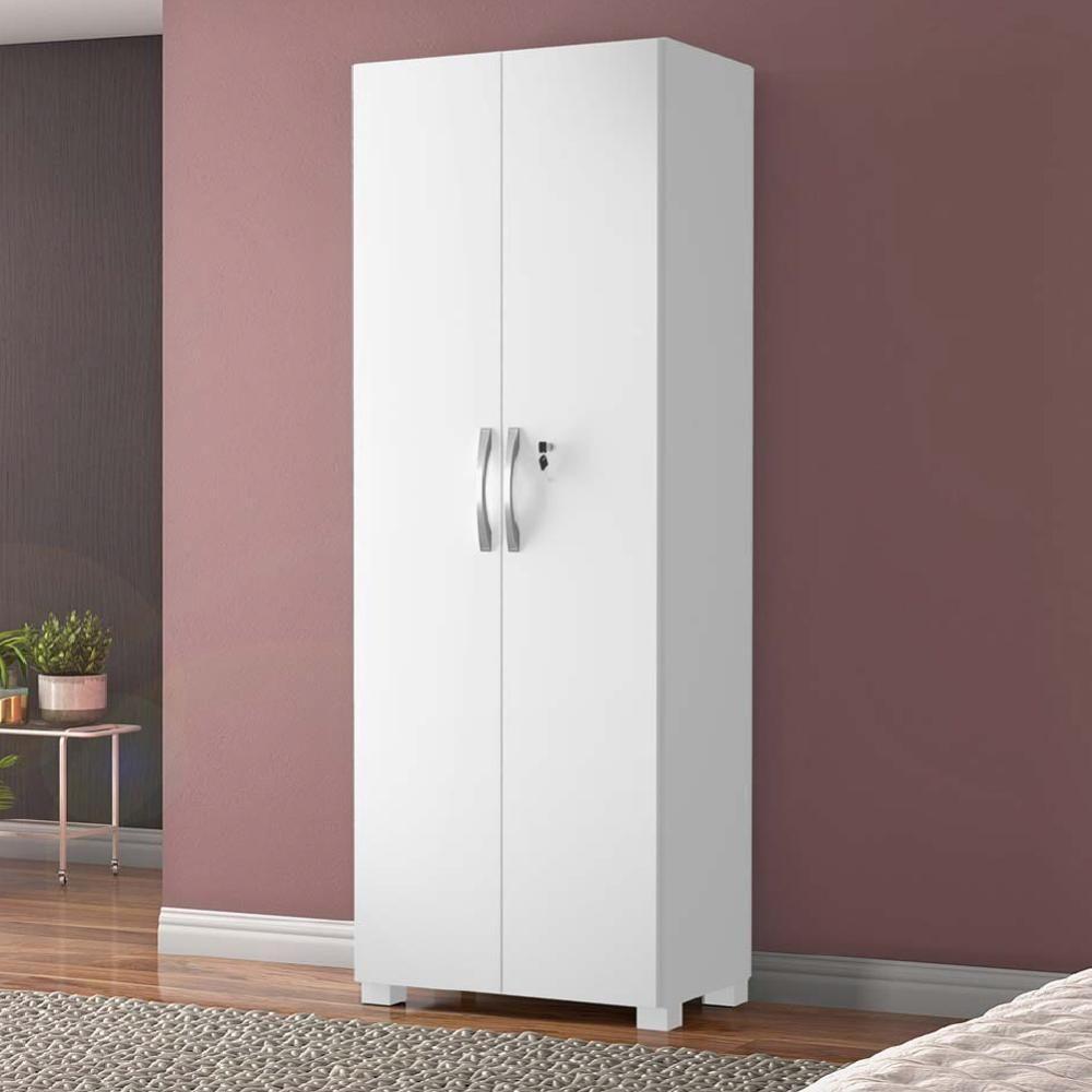 Armário Multiuso Com Chave 2 Portas Chicago Notável Branco Branco - 2